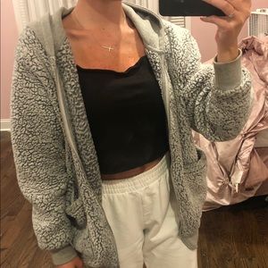 UO Brea Fleece Hooded ZIP-Up Jacket